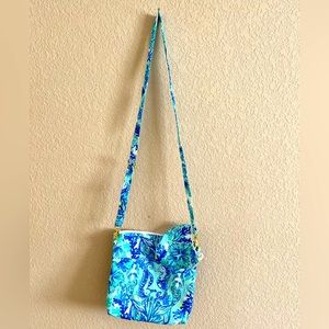 Handmade from Lilly Pulitzer fabric crossbody w/ matching face mask (new)